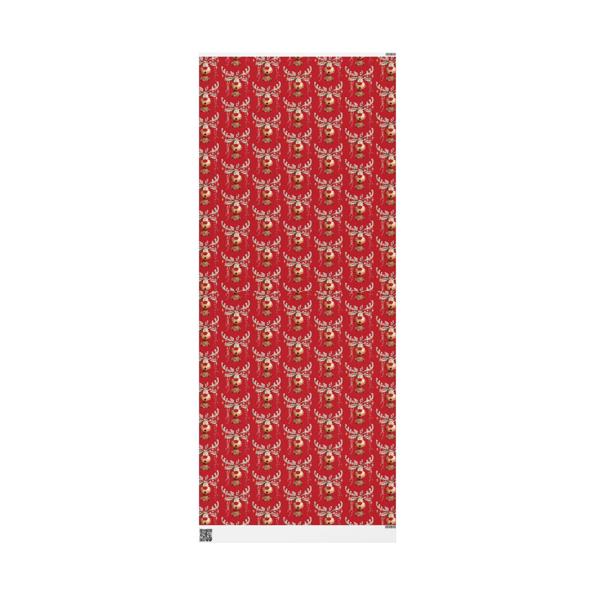 Reindeer Christmas Holiday Wrapping Paper - Blue Cava