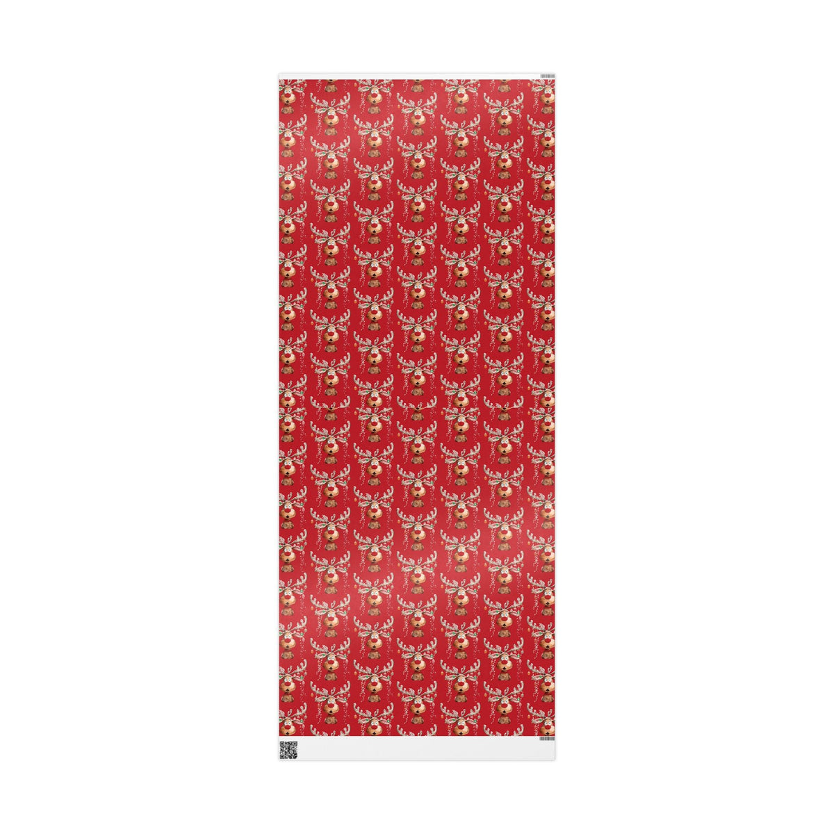 Reindeer Christmas Holiday Wrapping Paper - Blue Cava