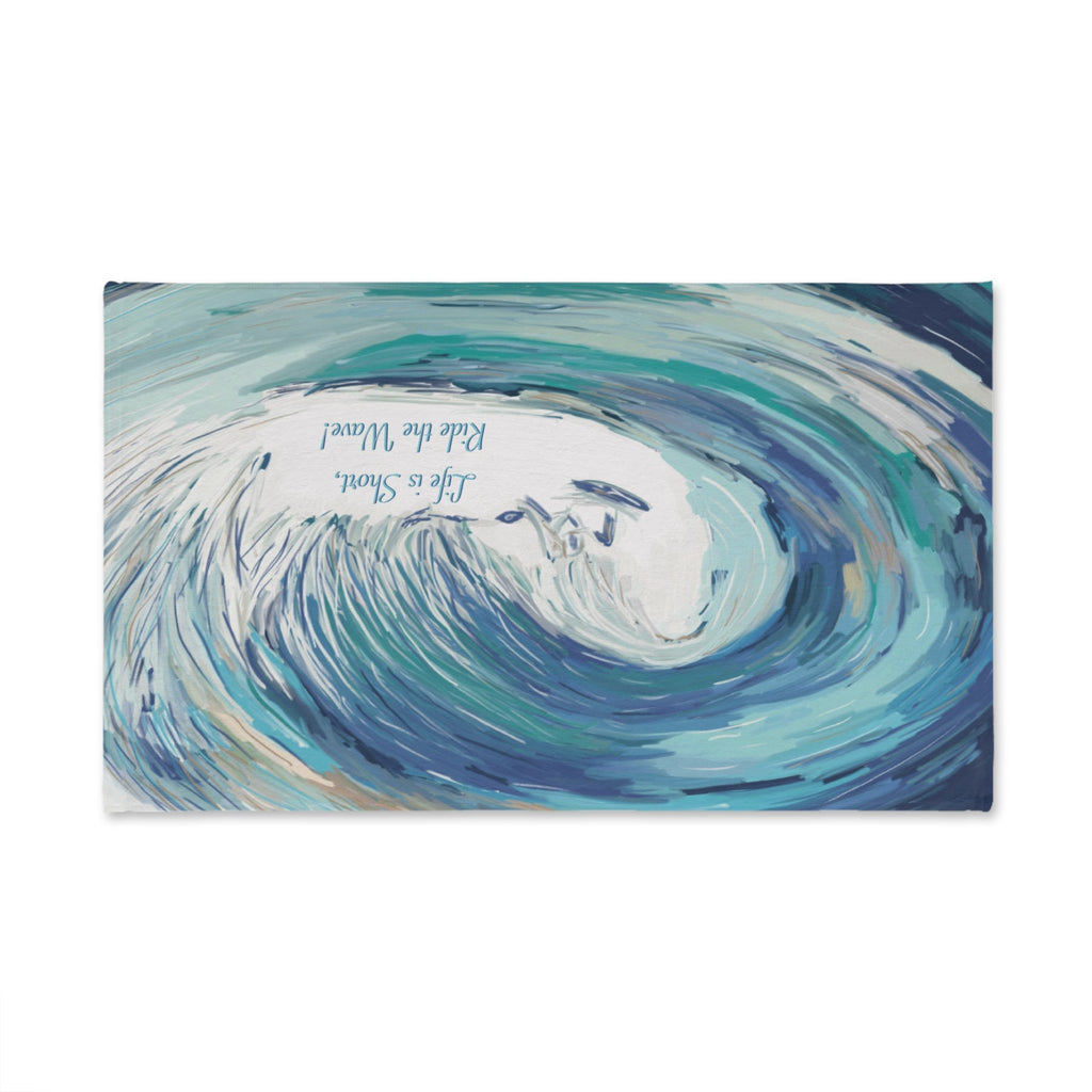 Ride the Wave Cotton Hand Towel - Blue Cava
