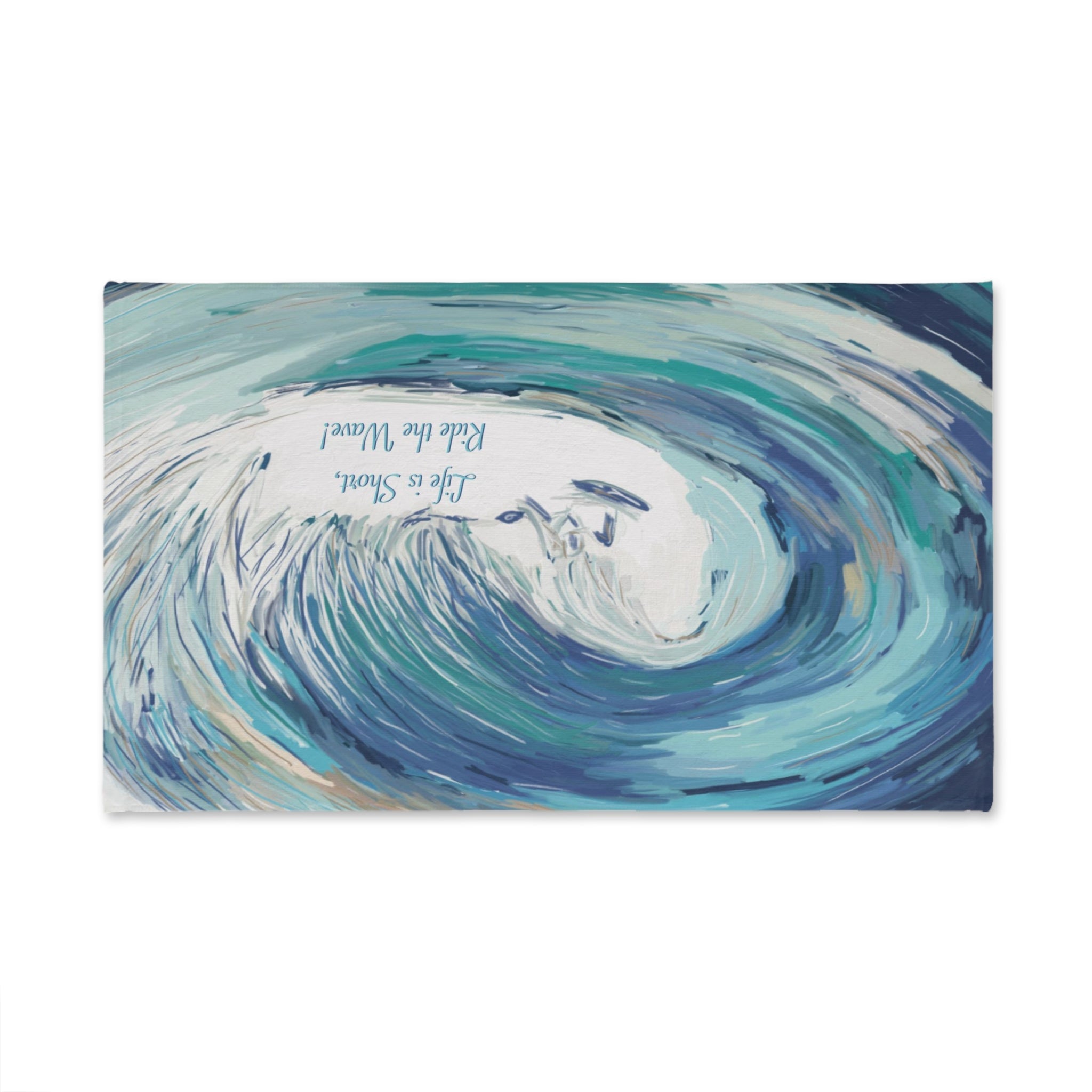 Ride the Wave Cotton Hand Towel - Blue Cava