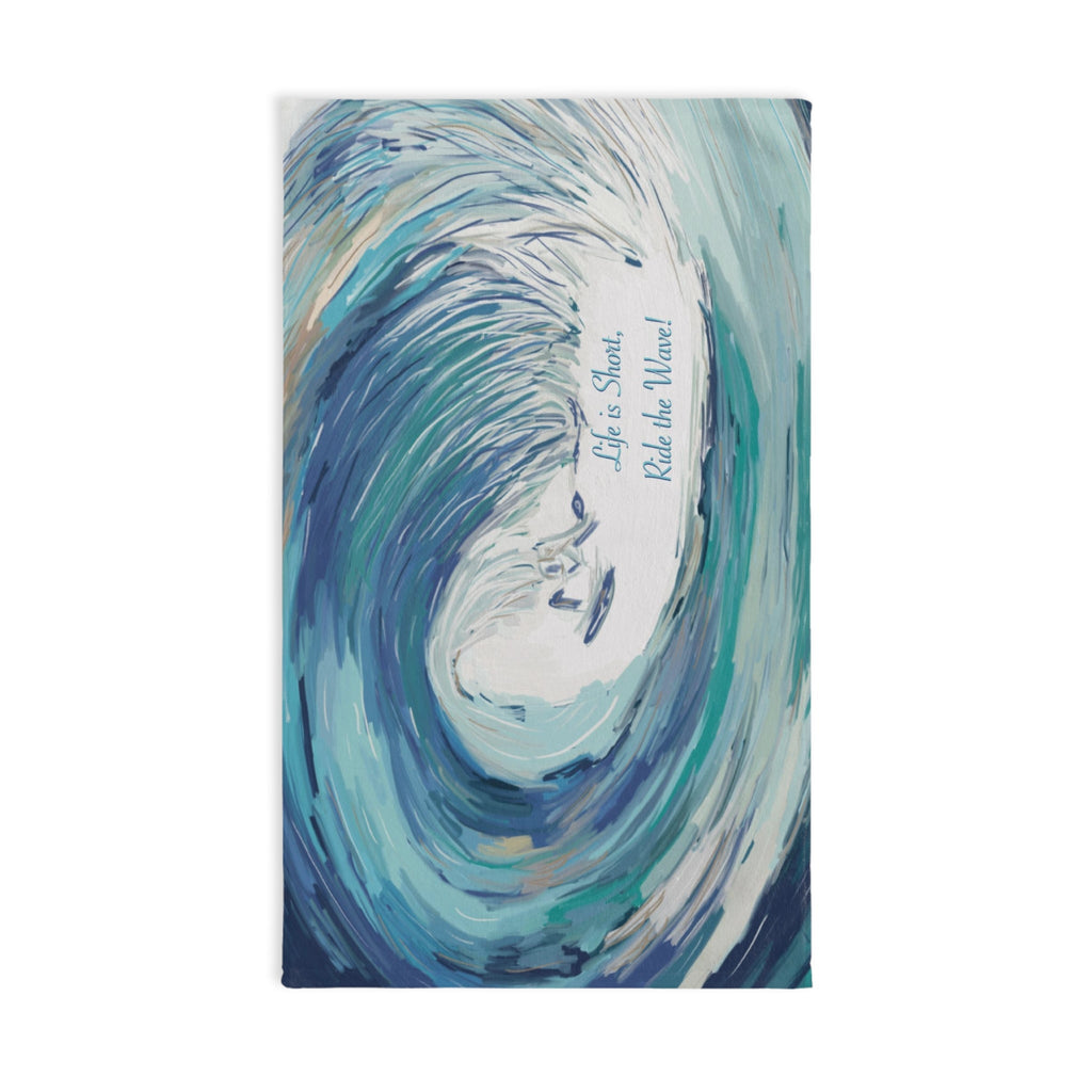 Ride the Wave Cotton Hand Towel - Blue Cava