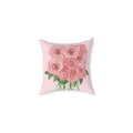 Romantic Pink Roses Square Pillow - Floral Decor for Home & Special Occasions - Blue Cava