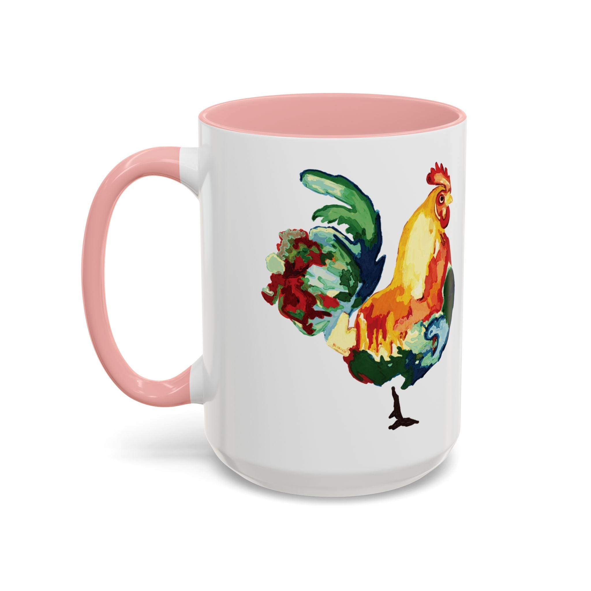 Rooster Two Tone Ceramic Coffee Mugs - Blue Cava