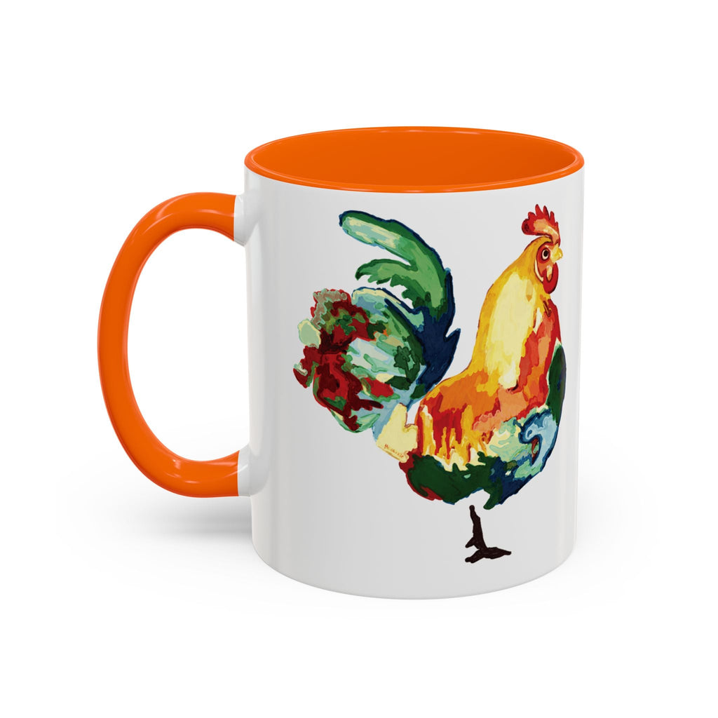 Rooster Two Tone Ceramic Coffee Mugs - Blue Cava