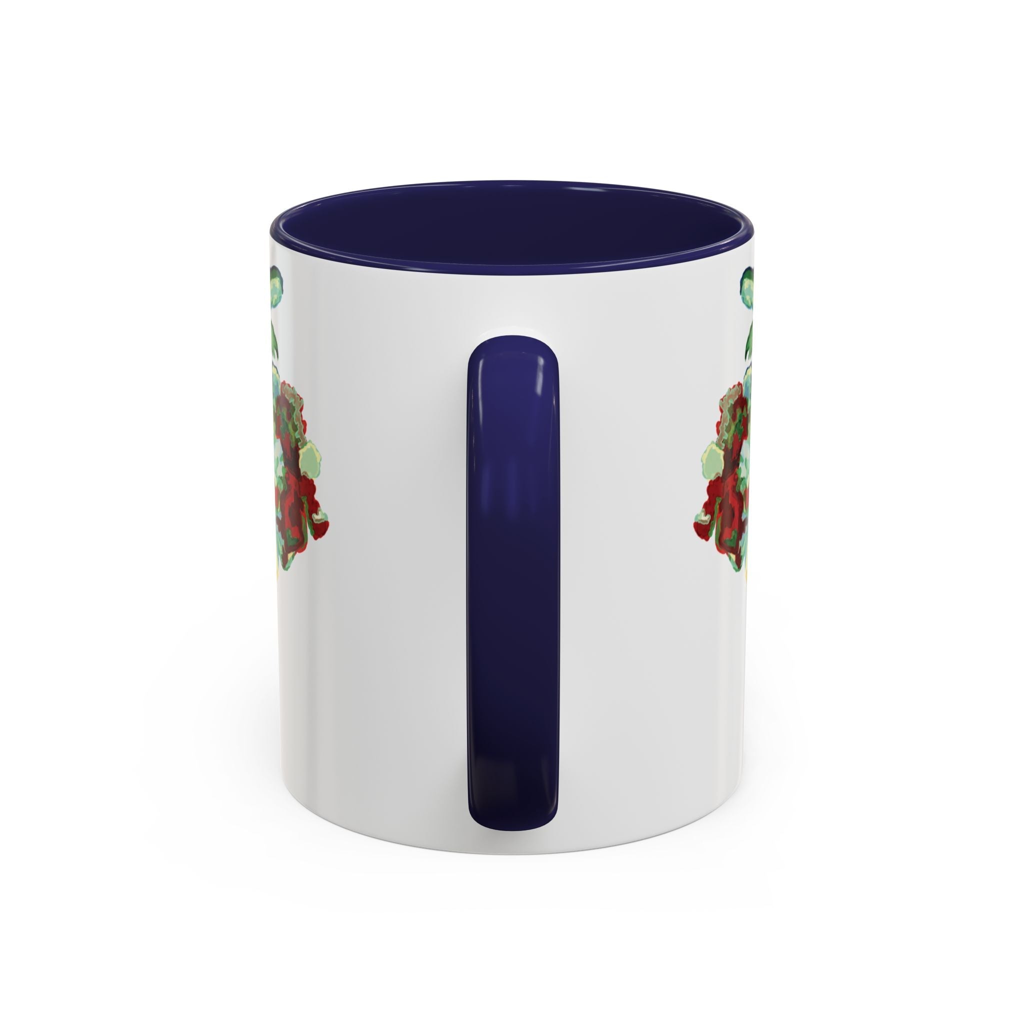 Rooster Two Tone Ceramic Coffee Mugs - Blue Cava