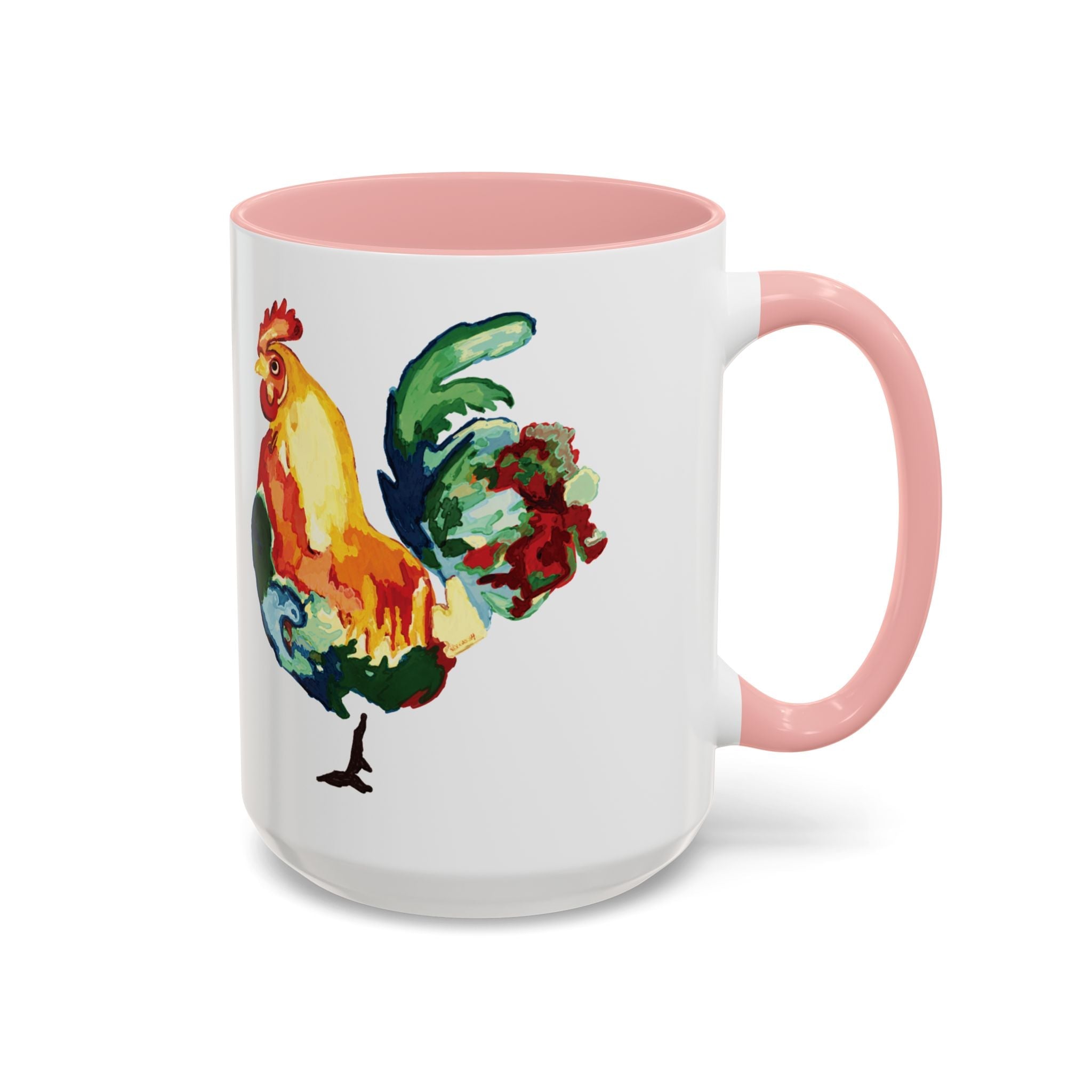 Rooster Two Tone Ceramic Coffee Mugs - Blue Cava