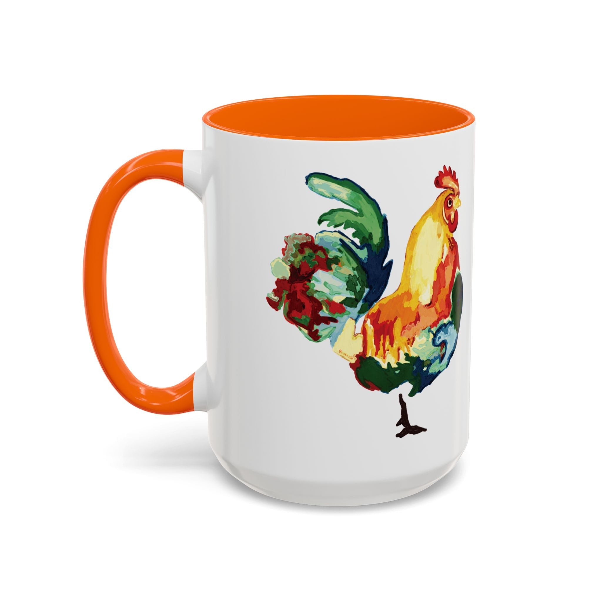 Rooster Two Tone Ceramic Coffee Mugs - Blue Cava