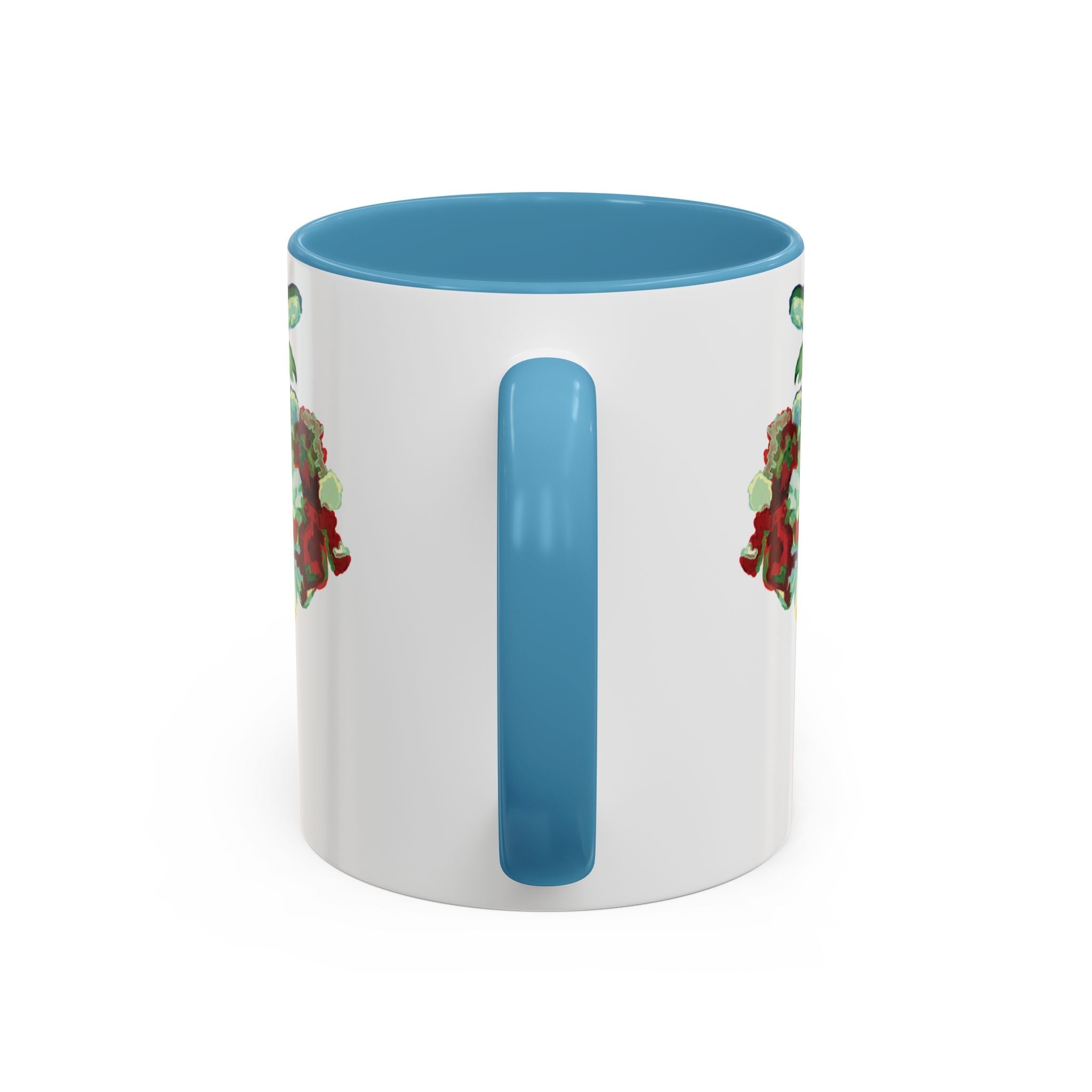 Rooster Two Tone Ceramic Coffee Mugs - Blue Cava