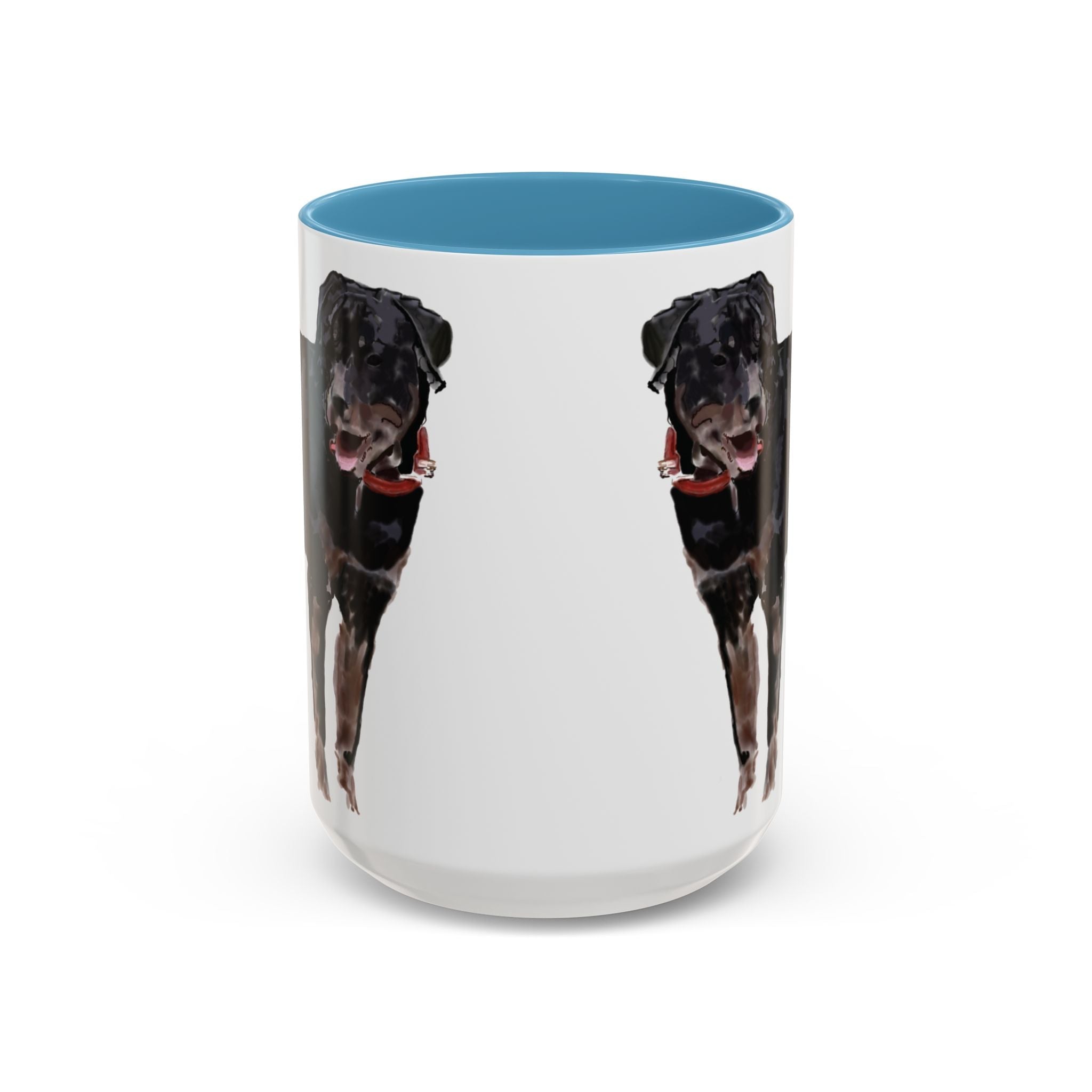 Rottweiler Two Tone Ceramic Coffee Mugs - Blue Cava