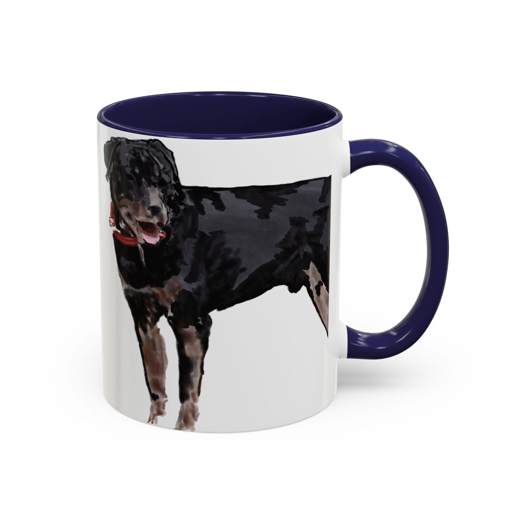 Rottweiler Two Tone Ceramic Coffee Mugs - Blue Cava