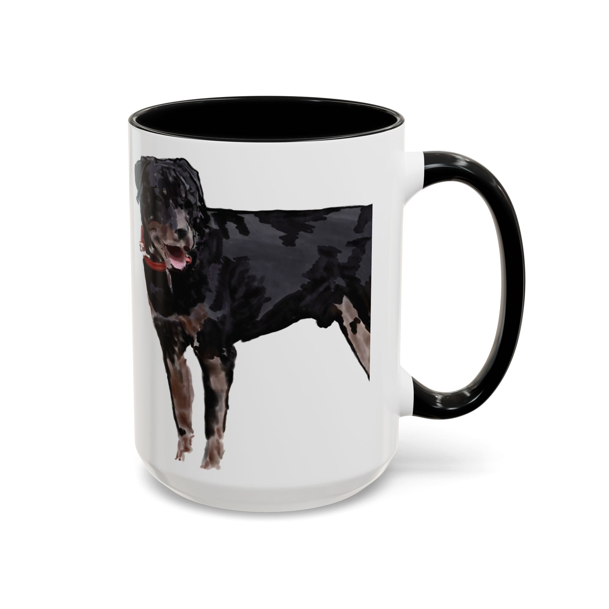 Rottweiler Two Tone Ceramic Coffee Mugs - Blue Cava