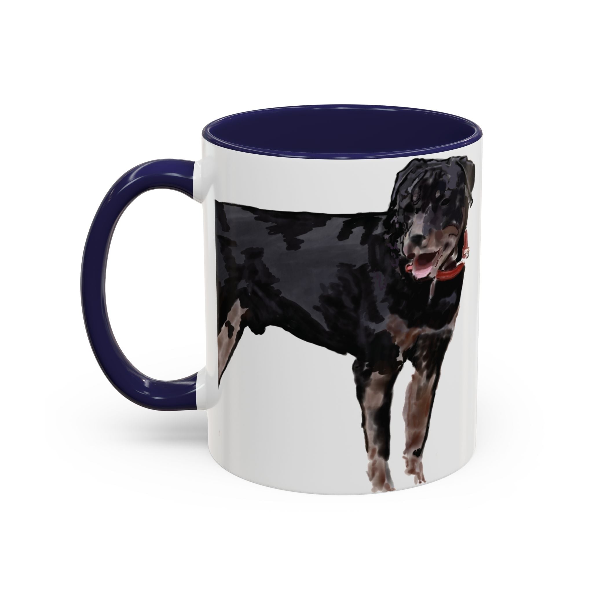 Rottweiler Two Tone Ceramic Coffee Mugs - Blue Cava