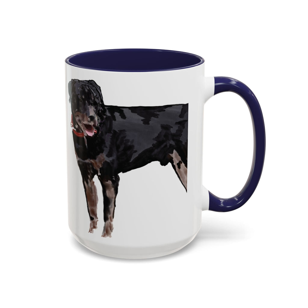 Rottweiler Two Tone Ceramic Coffee Mugs - Blue Cava