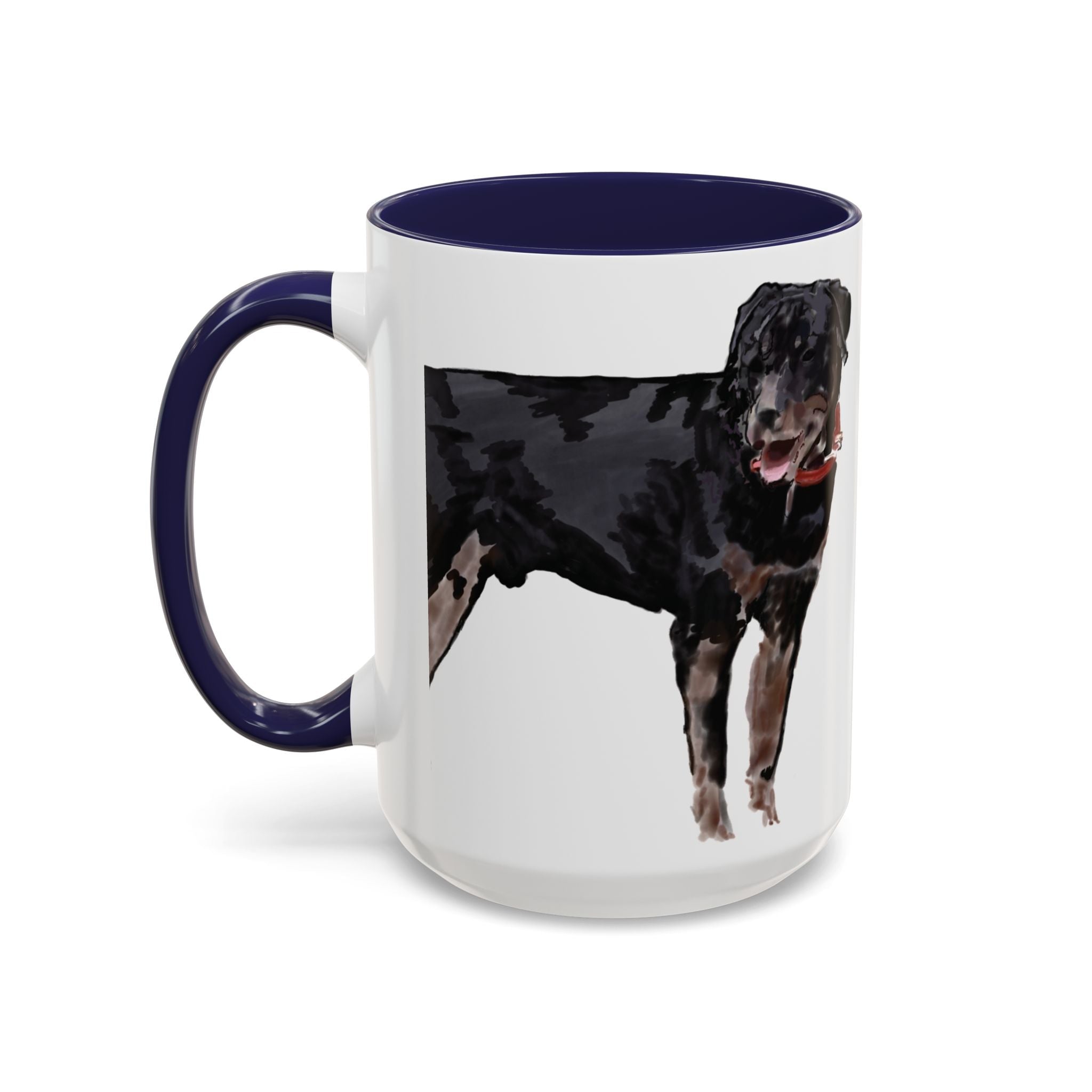 Rottweiler Two Tone Ceramic Coffee Mugs - Blue Cava