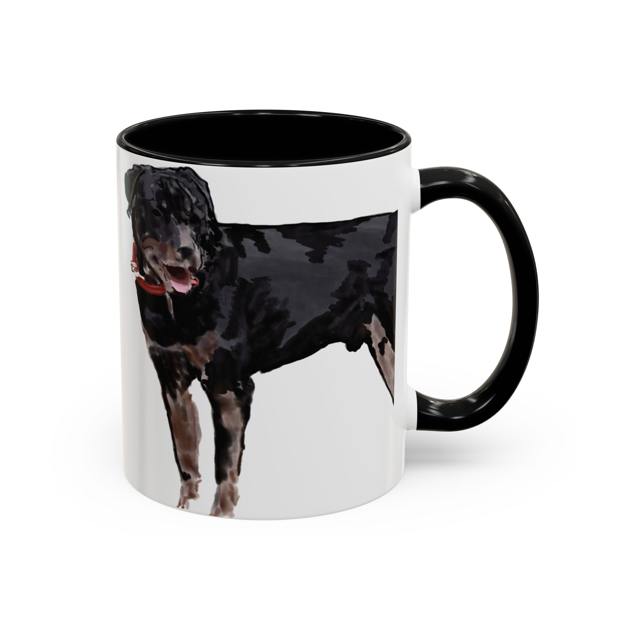 Rottweiler Two Tone Ceramic Coffee Mugs - Blue Cava
