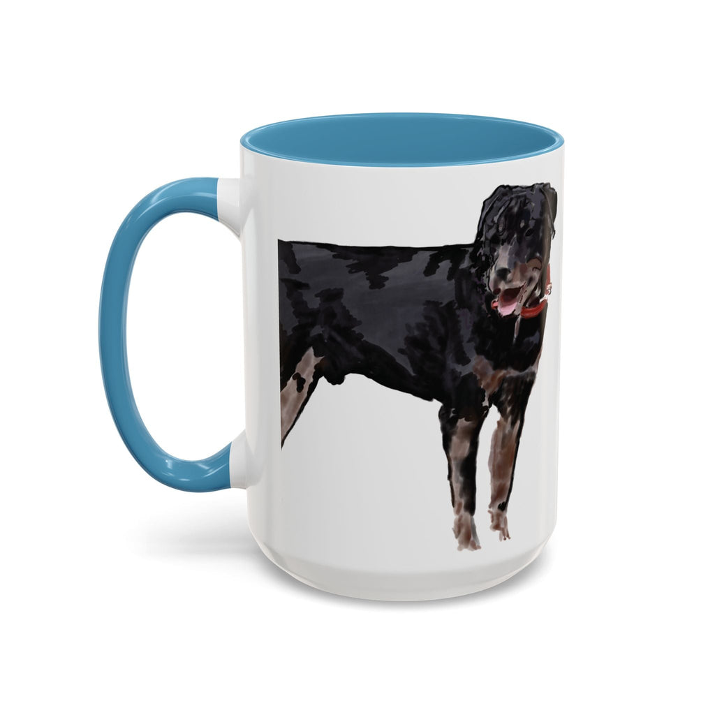 Rottweiler Two Tone Ceramic Coffee Mugs - Blue Cava