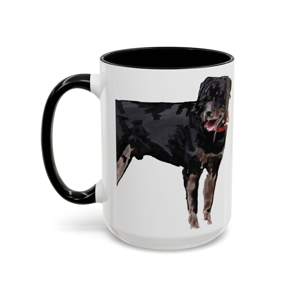 Rottweiler Two Tone Ceramic Coffee Mugs - Blue Cava