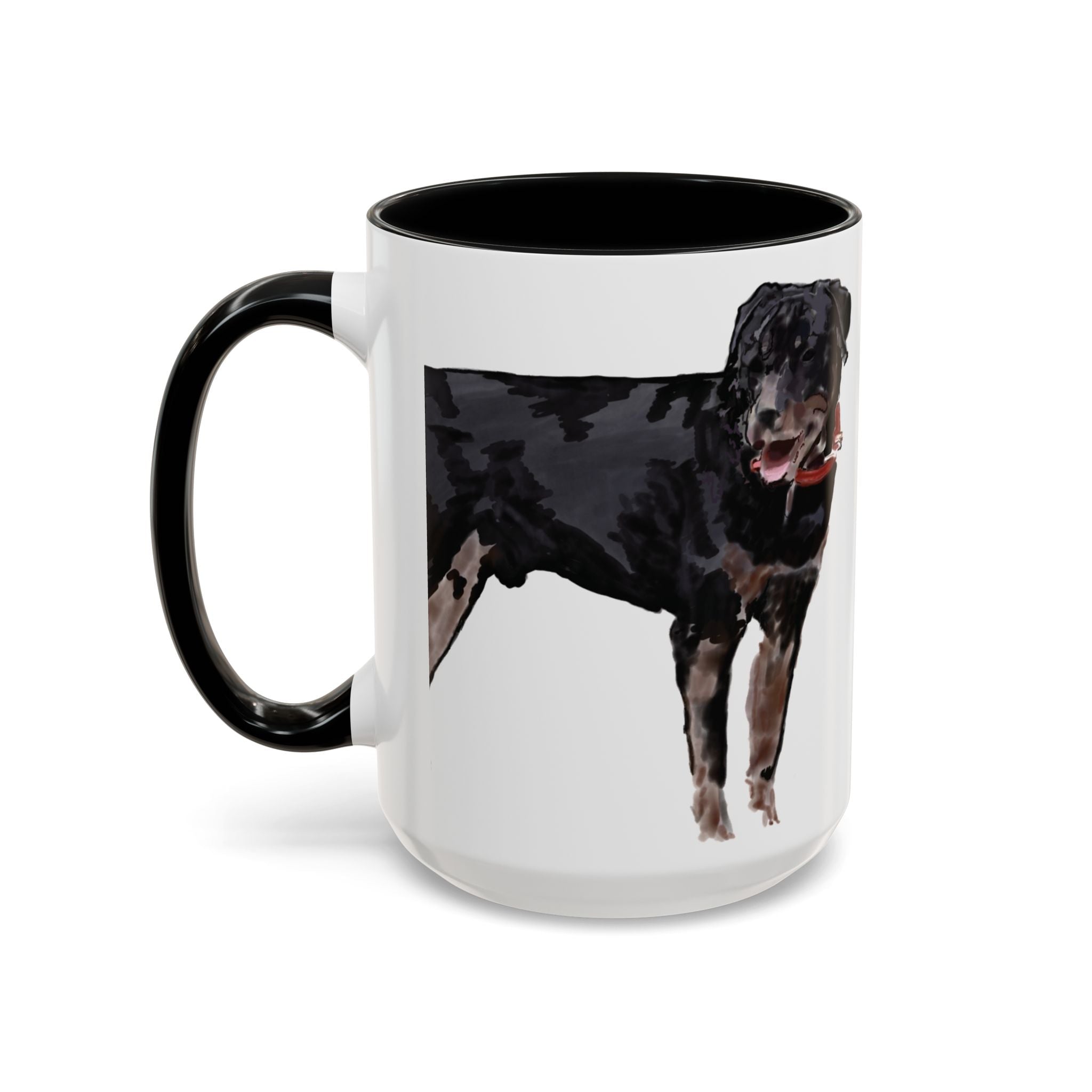 Rottweiler Two Tone Ceramic Coffee Mugs - Blue Cava