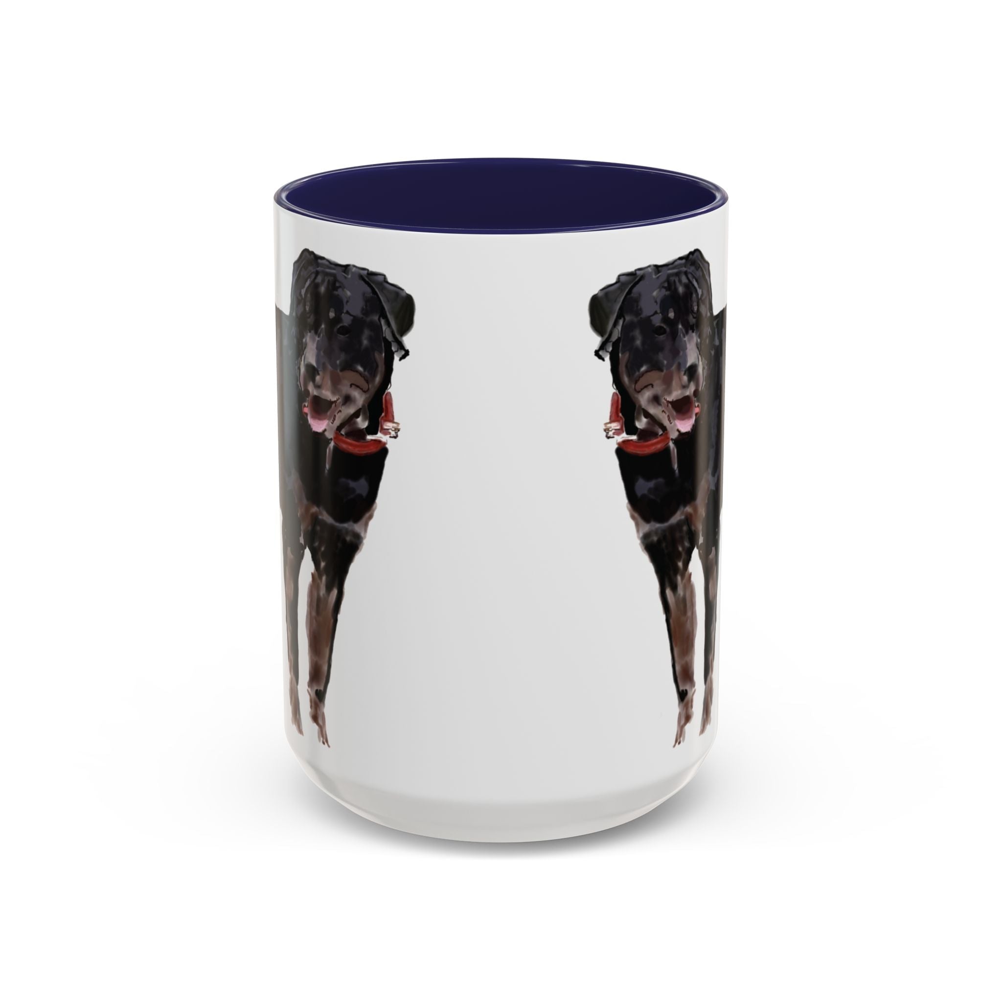 Rottweiler Two Tone Ceramic Coffee Mugs - Blue Cava