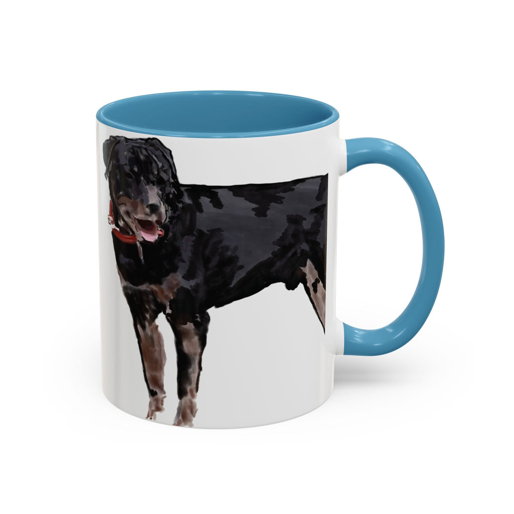 Rottweiler Two Tone Ceramic Coffee Mugs - Blue Cava