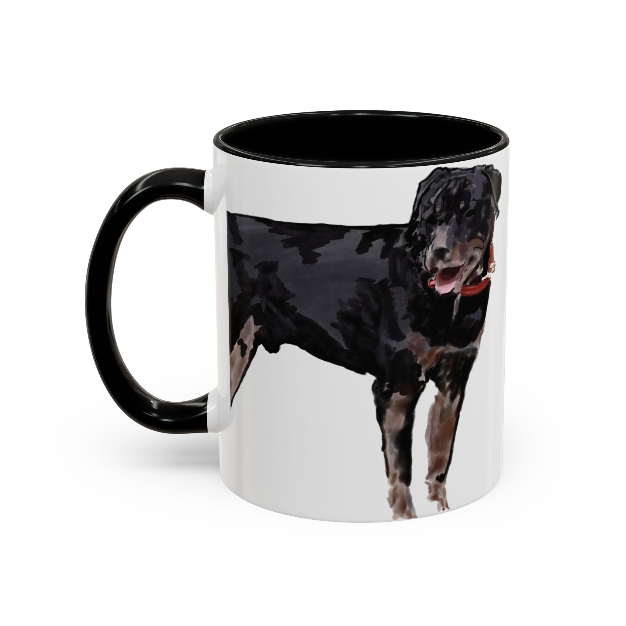 Rottweiler Two Tone Ceramic Coffee Mugs - Blue Cava