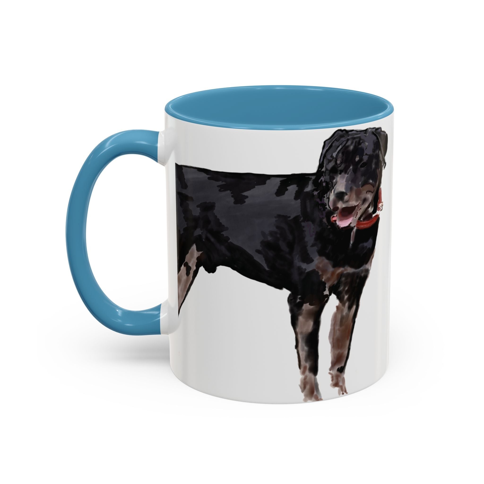 Rottweiler Two Tone Ceramic Coffee Mugs - Blue Cava
