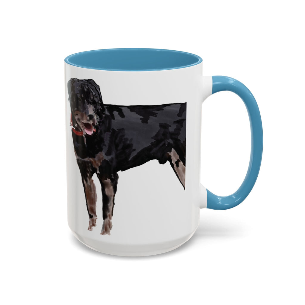 Rottweiler Two Tone Ceramic Coffee Mugs - Blue Cava