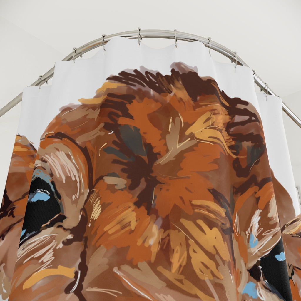 Rustic Cow Shower Curtain - Farmhouse Vibe for Animal Lovers - Blue Cava