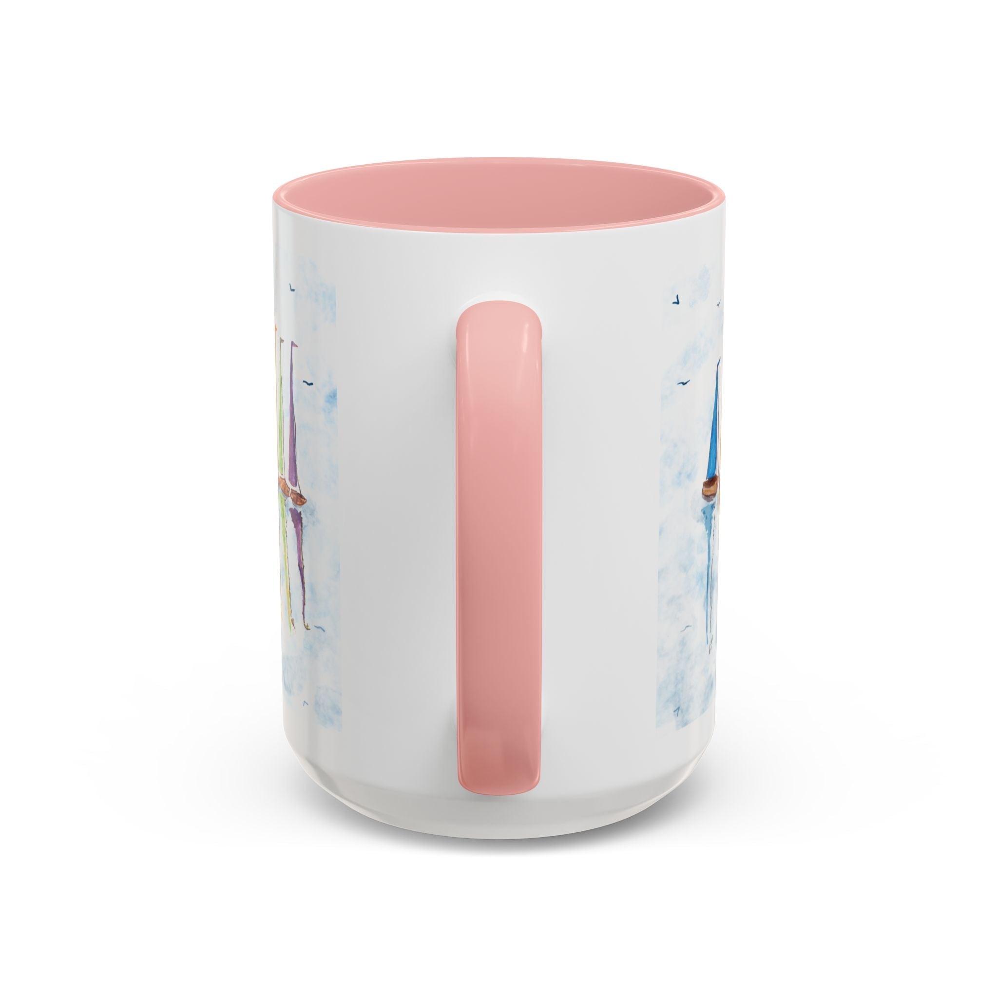 Sailboat Reflections Two Tone Coffee Mugs - Blue Cava