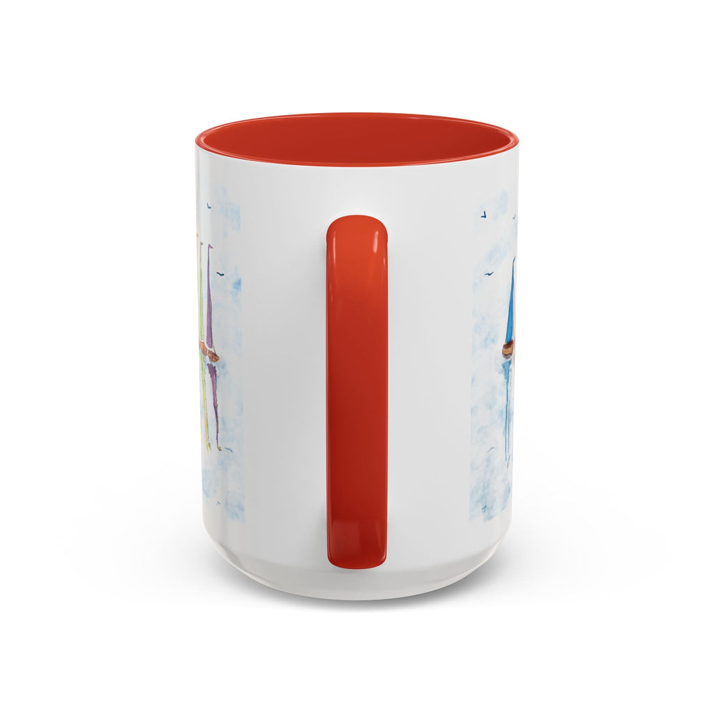 Sailboat Reflections Two Tone Coffee Mugs - Blue Cava