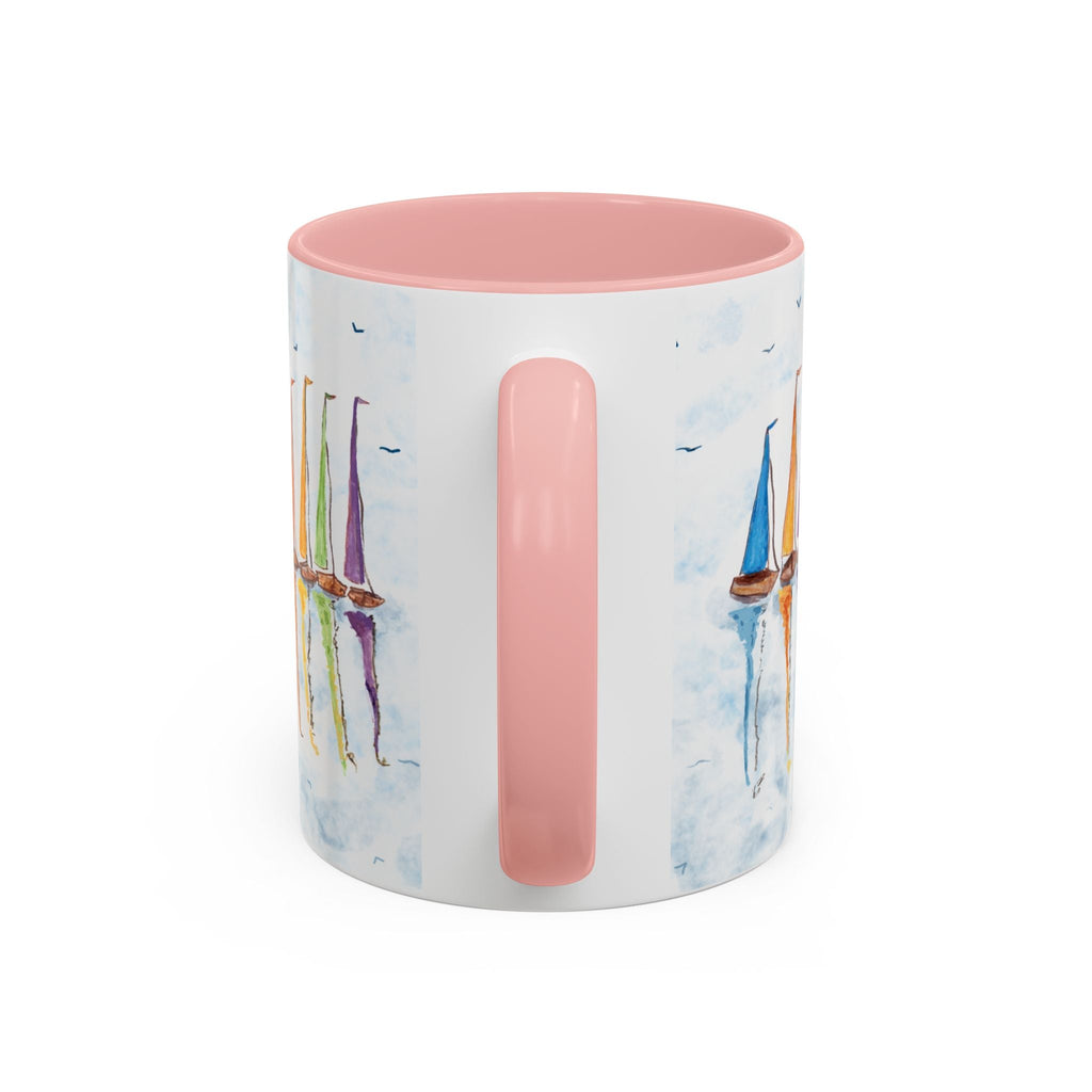 Sailboat Reflections Two Tone Coffee Mugs - Blue Cava