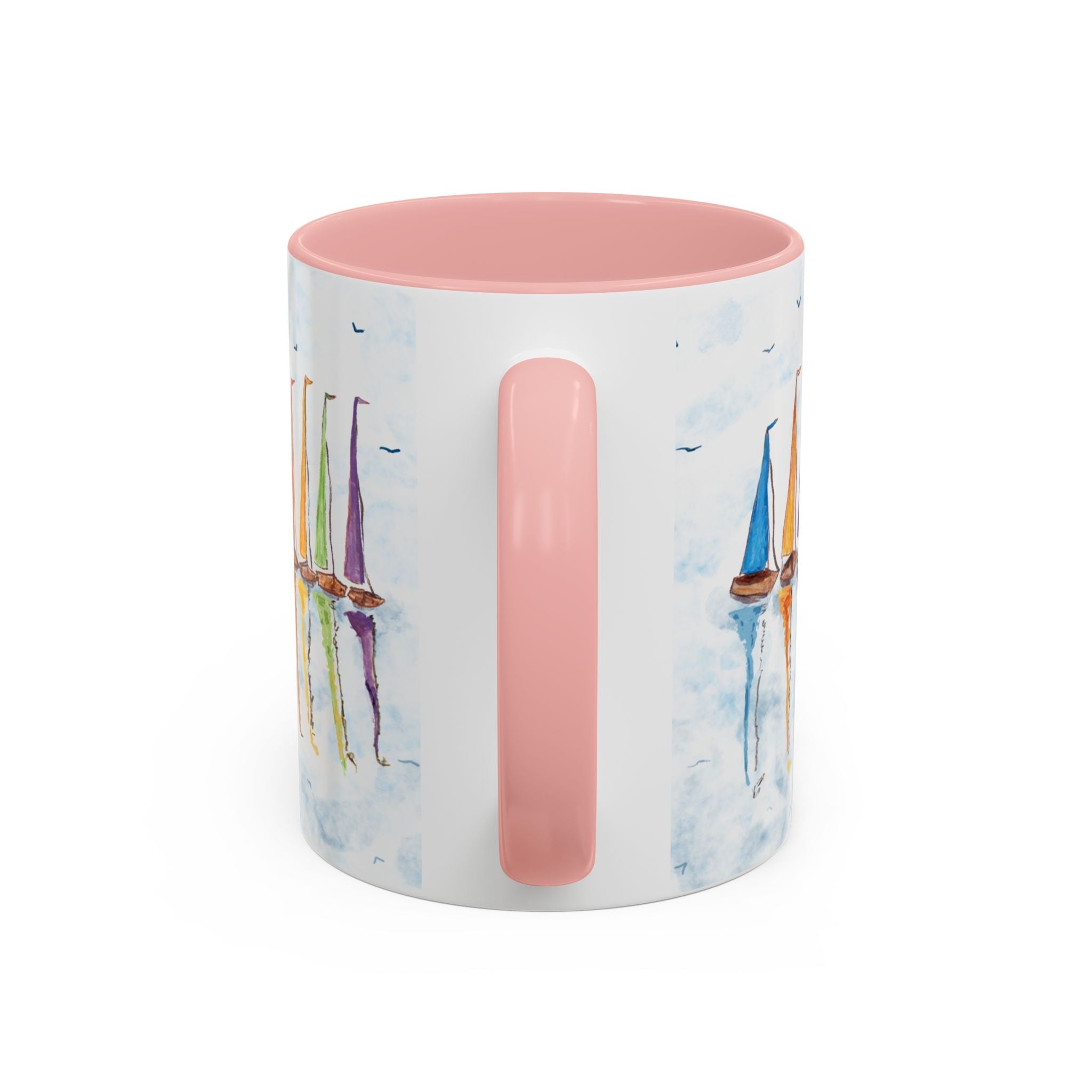 Sailboat Reflections Two Tone Coffee Mugs - Blue Cava
