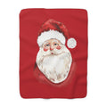 Santa Claus Christmas Sherpa Blanket - Blue Cava