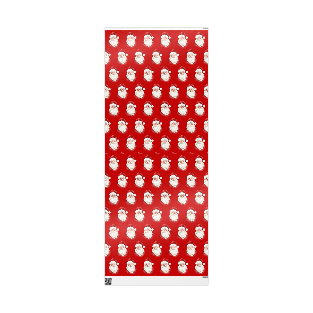 Santa Face Wrapping Paper - Festive Red Christmas Gift Wrap - Blue Cava