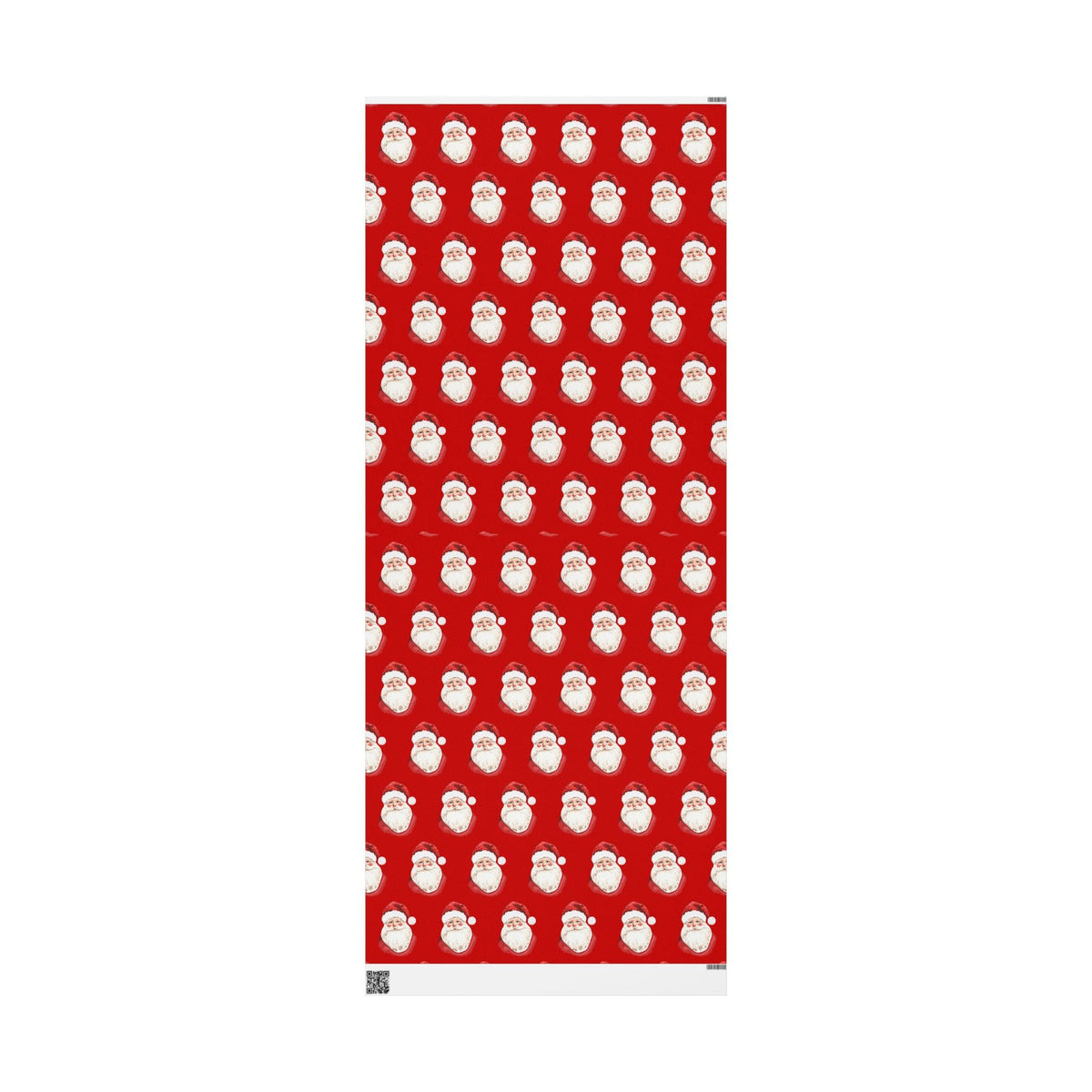 Santa Face Wrapping Paper - Festive Red Christmas Gift Wrap - Blue Cava