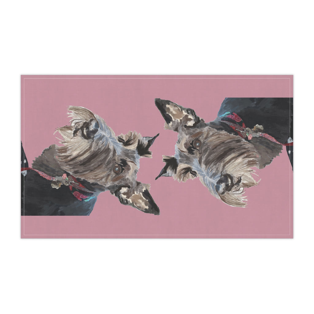Scottish Terrier “Fala” Kitchen Tea Towels - Blue Cava