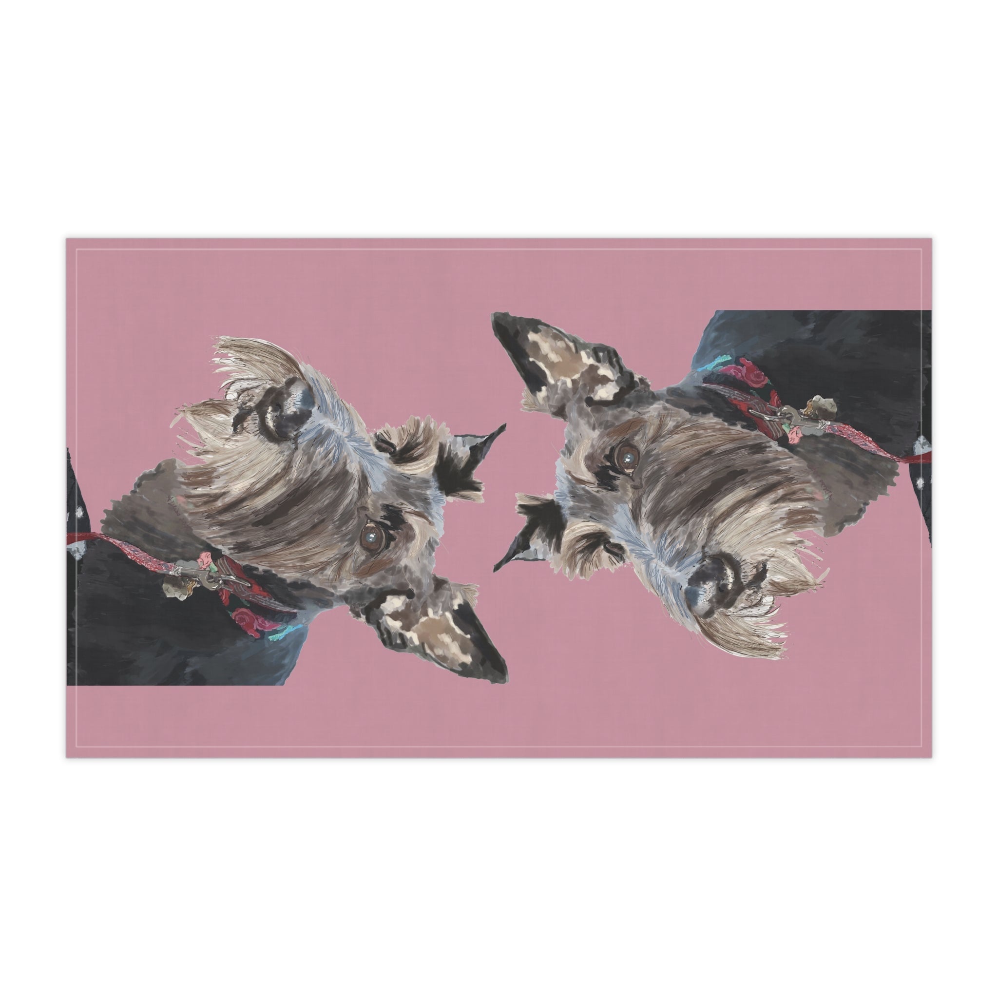 Scottish Terrier “Fala” Kitchen Tea Towels - Blue Cava