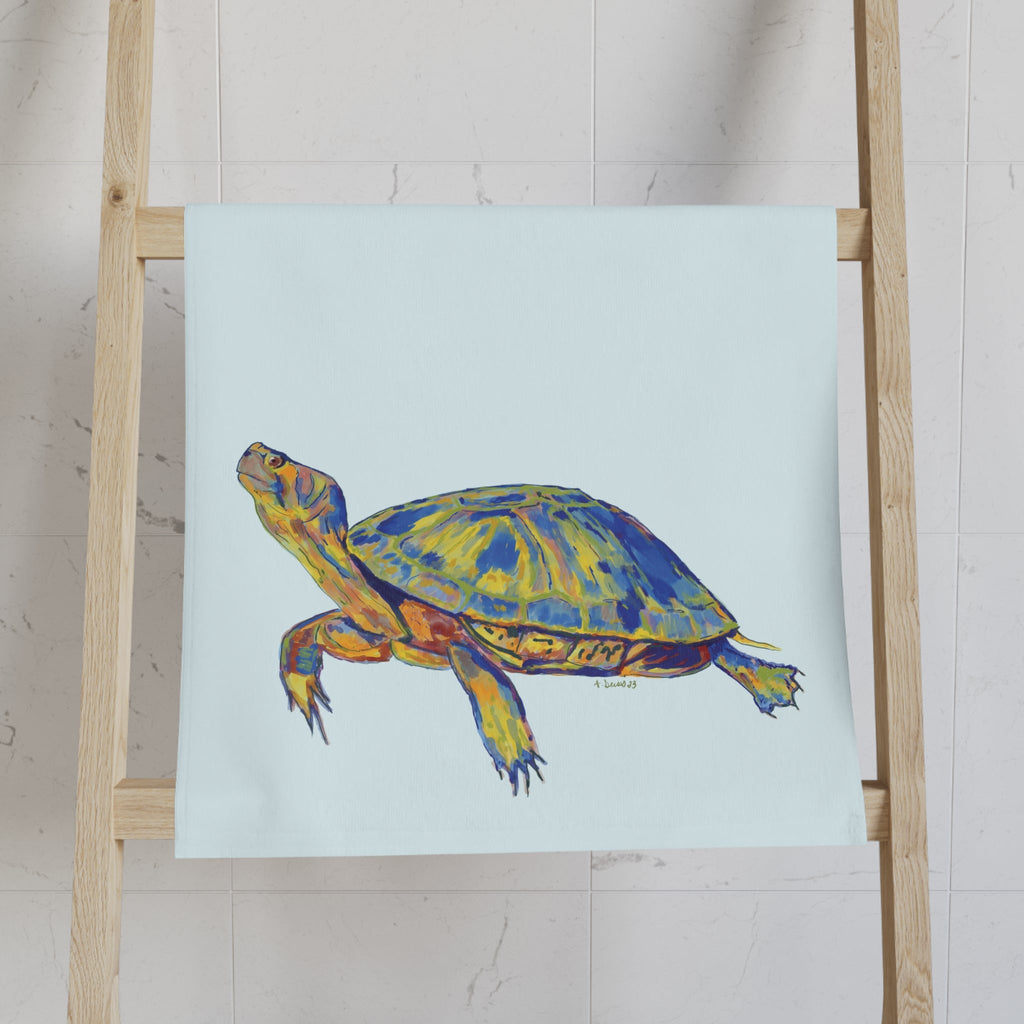 Sea Turtle "Issac" Cotton Hand Towel - Blue Cava