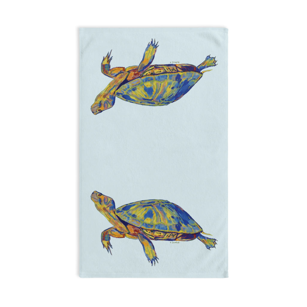 Sea Turtle "Issac" Cotton Hand Towel - Blue Cava