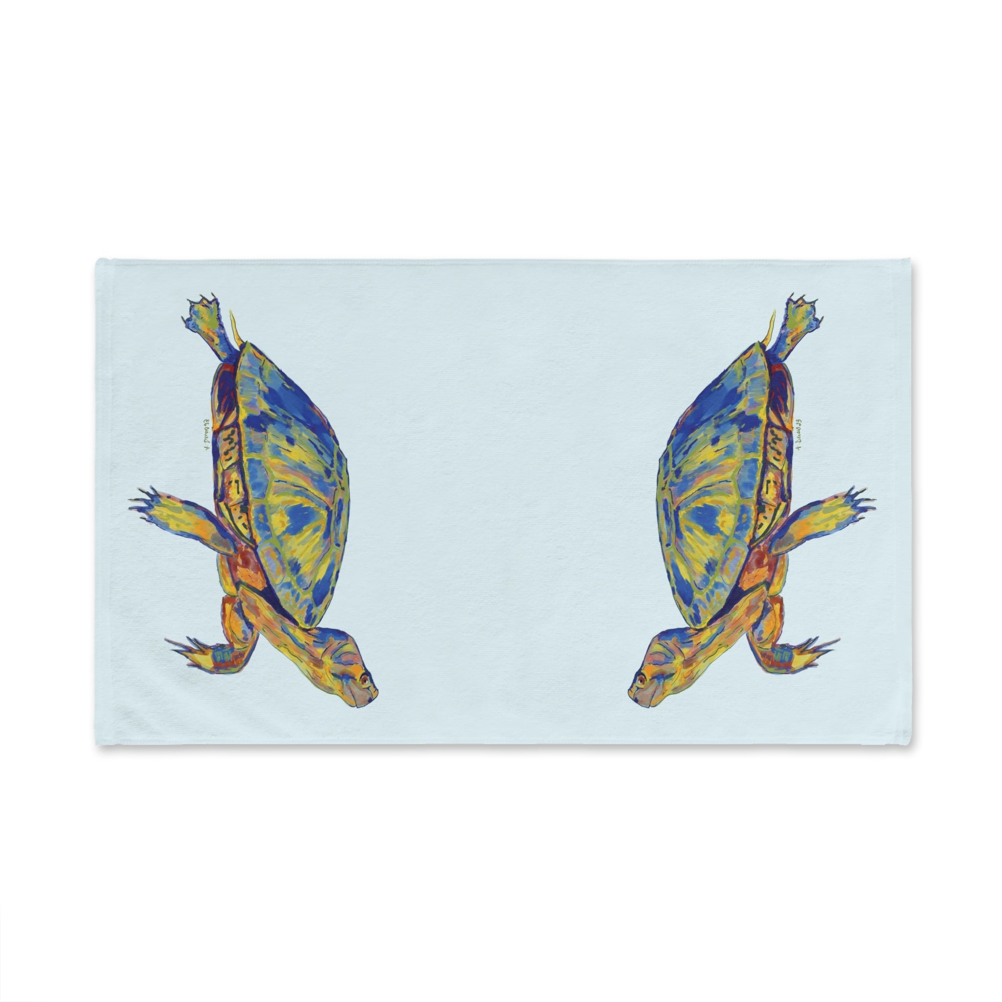 Sea Turtle "Issac" Cotton Hand Towel - Blue Cava