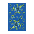 Sea Turtle Kitchen Towel — Blue Waffle - Weave Hand Towel - Blue Cava