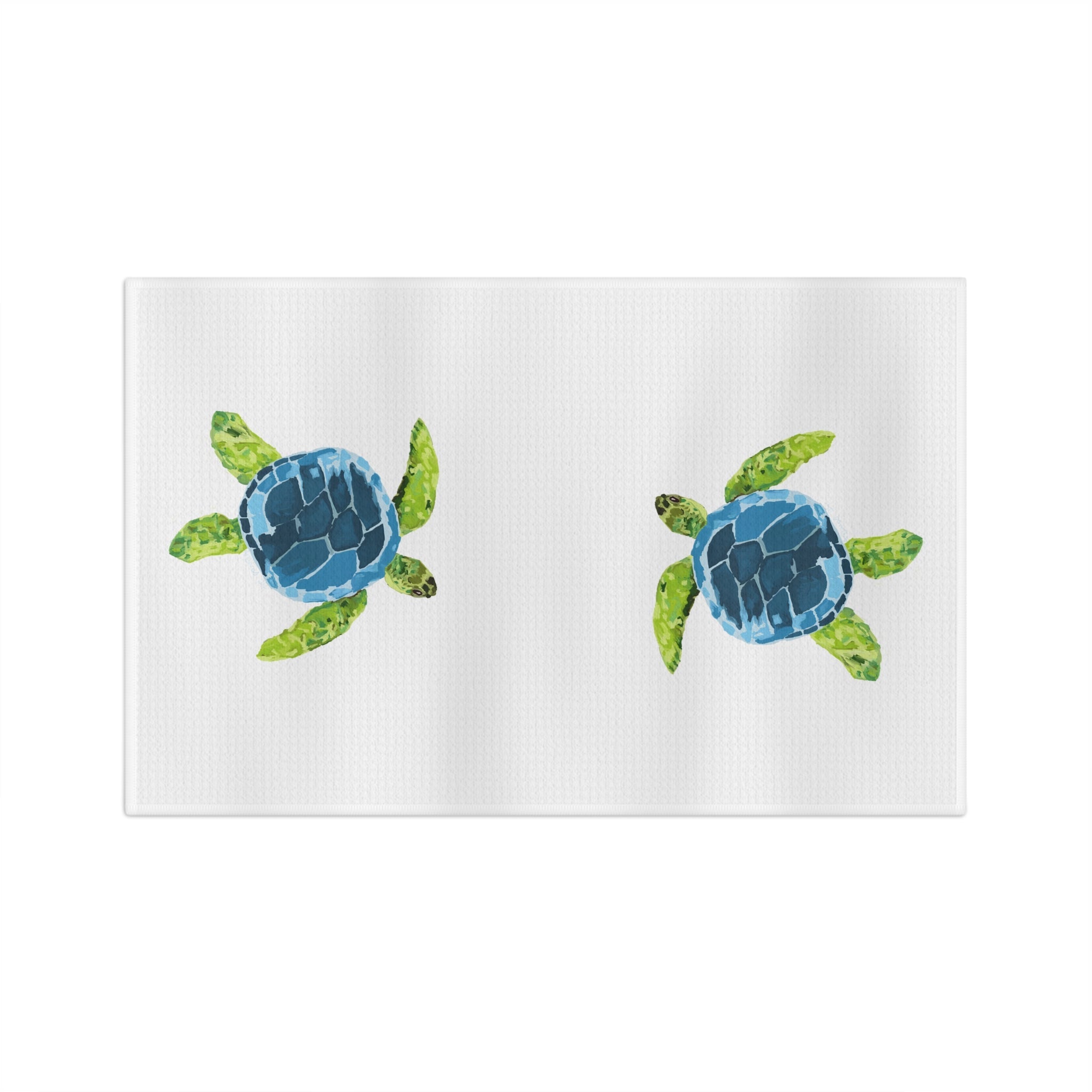 Sea Turtle Microfiber Waffle Kitchen Towel - Blue Cava