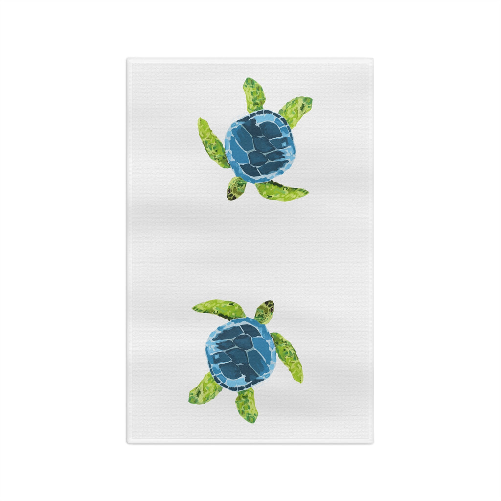 Sea Turtle Microfiber Waffle Kitchen Towel - Blue Cava