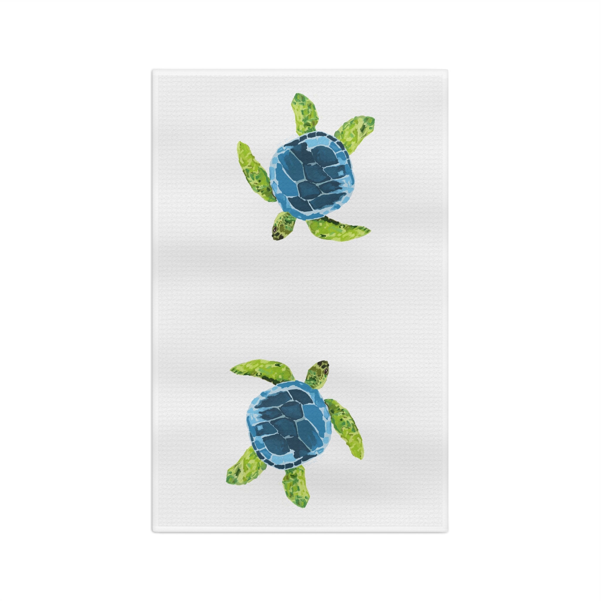Sea Turtle Microfiber Waffle Kitchen Towel - Blue Cava