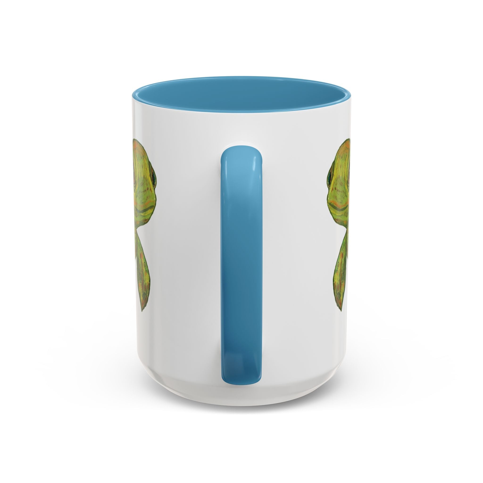 Sea Turtle "Shelly" Two Tone Ceramic Coffee Mugs - Blue Cava