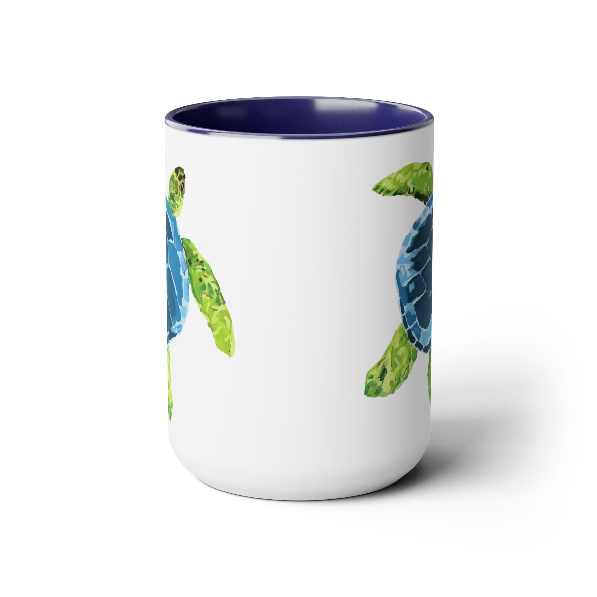 Sea Turtle Two - Tone Coffee Mugs, 15oz - Blue Cava