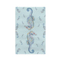 Seahorse Microfiber Waffle Kitchen Towel - Nautical Kitchen Decor - Blue Cava
