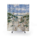 Serene Coastal Shower Curtain - Beach Vibes - Blue Cava