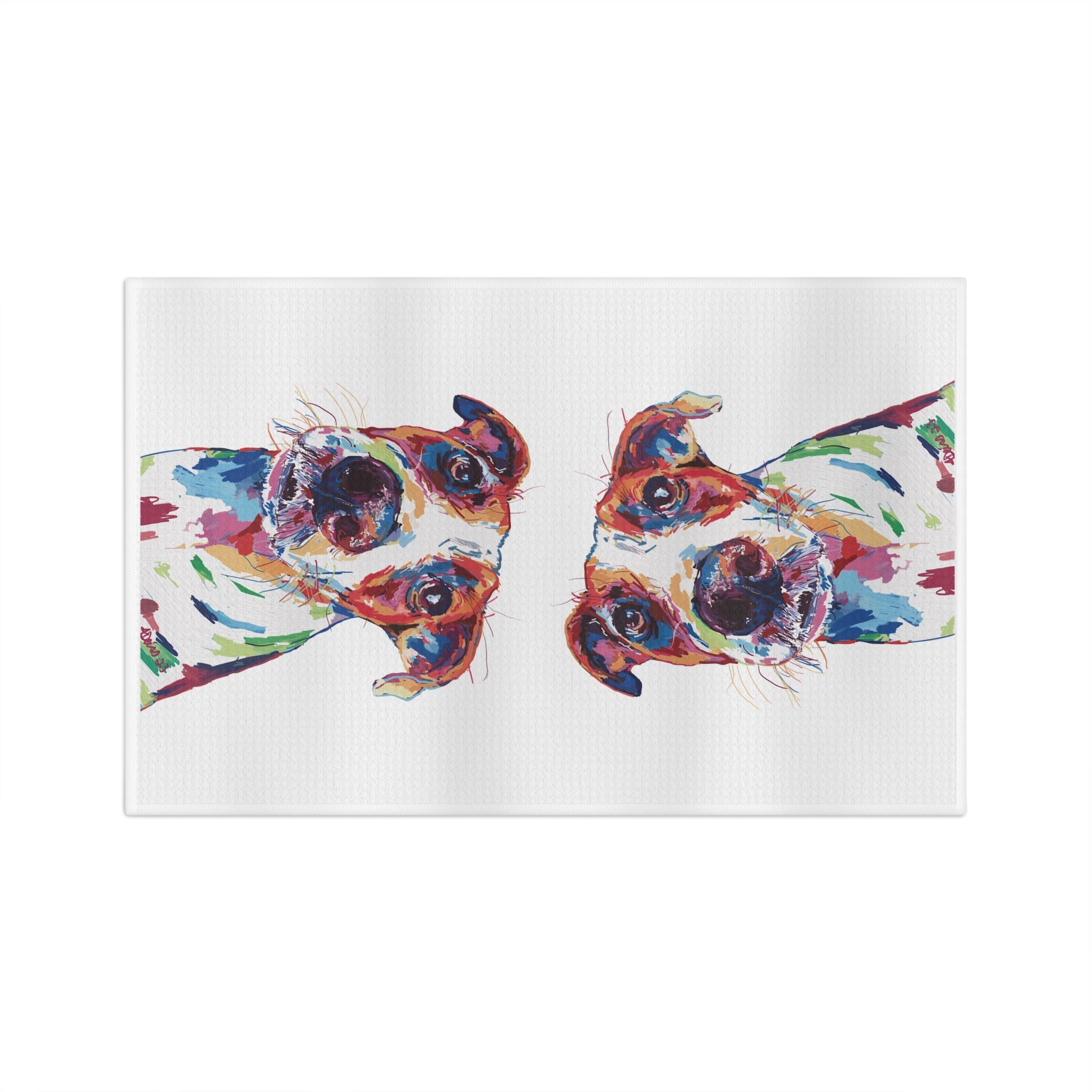 “Skipper” Dog Microfiber Waffle Kitchen Towel - Blue Cava