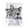 Sleeping French Bulldog Shower Curtain - Perfect for Pet Lovers - Blue Cava